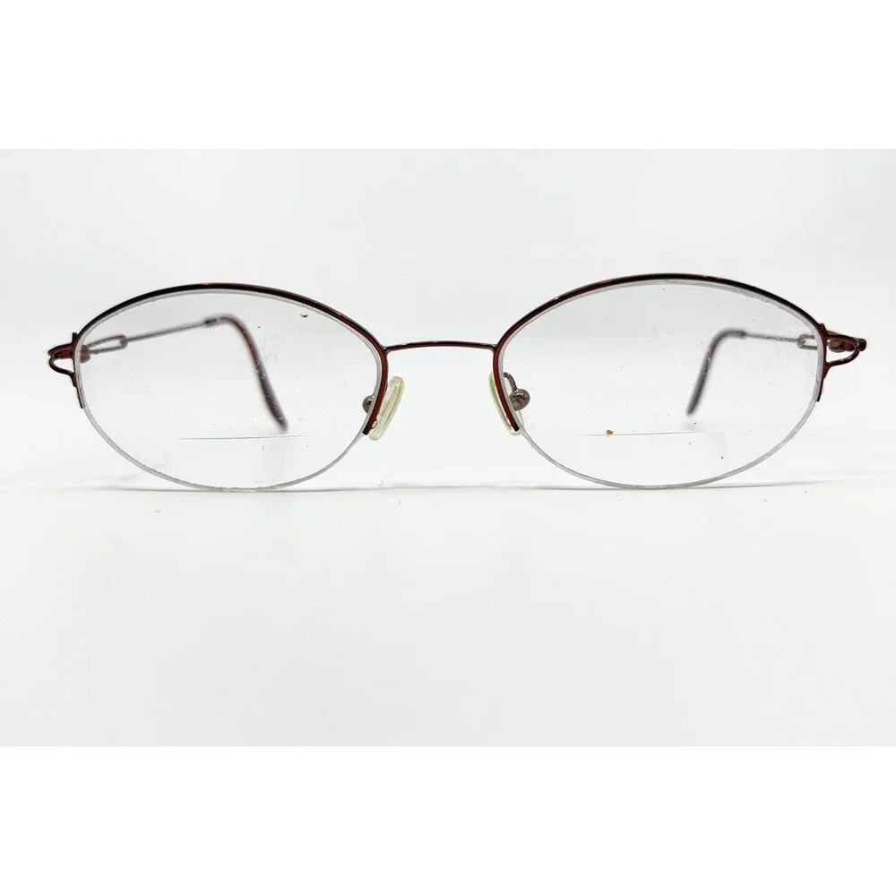 MA T 513 Eyeglass Frames Women Wine Red Oval Semi-Rimless 52-19-140